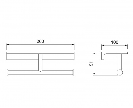 Бумагодержатель двойной с полкой для телефона Timo Selene 12045/03 черный фото