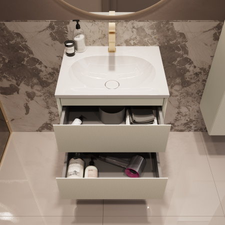 Тумба под раковину Vincea Welle 60 VMC-2WL600MBG M.Beige Soft-touch фото