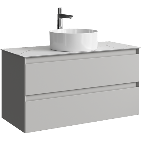 Тумба под накладную раковину Aqwella Geometria 100 GE01102ST серый туман фото