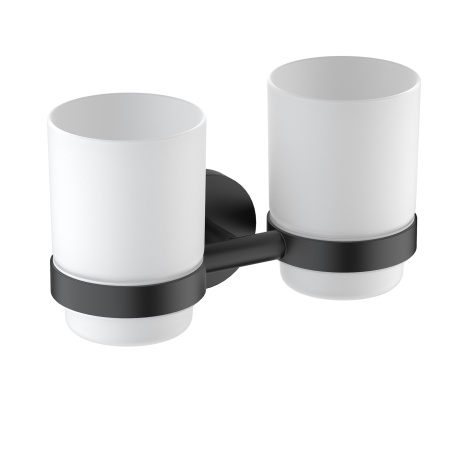 Двойной стакан для зубных щеток Timo Saona 13034/03 черный матовый фото