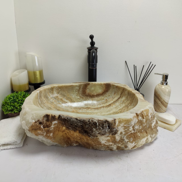 Накладная раковина из оникса Erozy Green EO-00764 (51*38*15) фото