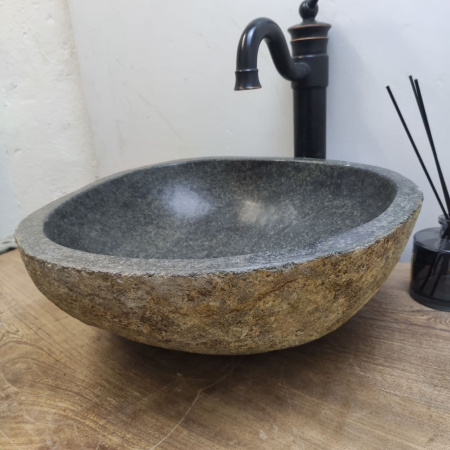 Накладная раковина из речного камня RS01157 (40*38*15) E13 фото