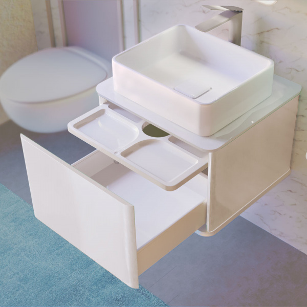 Тумба под раковину Jorno Pastel Pas.01.58/P/W 58 см белый фото