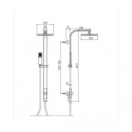 Душевая система (стойка) E.C.A. Nov 102158006 фото