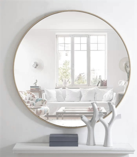 Зеркало в тонкой раме Art-Zerkalo Ala M Silver SM002SL 70x70 серебро фото