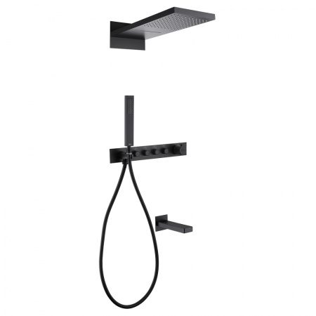 Душевая система скрытого монтажа Abber Rund AF8753B черная матовая фото