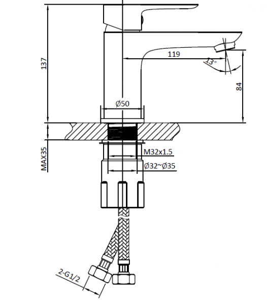 Смеситель для раковины AltroBagno Diretto 0107 Bi фото