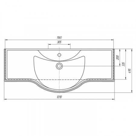 Мебельная полувстраиваемая раковина Kaksa Патина 004000 120 см фото