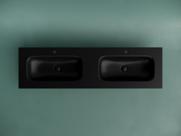 Двойная раковина Ceramica Nova Grace CN7023MB 161x45 черная матовая фото