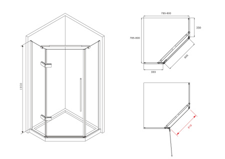 Душевой уголок ABBER Ewiges Wasser AG05080 80x80 фото