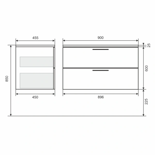 Тумба под раковину Uperwood Foster 90 TFosterNEW90b черная фото