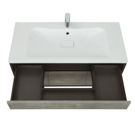 Тумба с раковиной Акватон Уэльс 100 1A267601WA6A0 авеллино грей / антрацит фото
