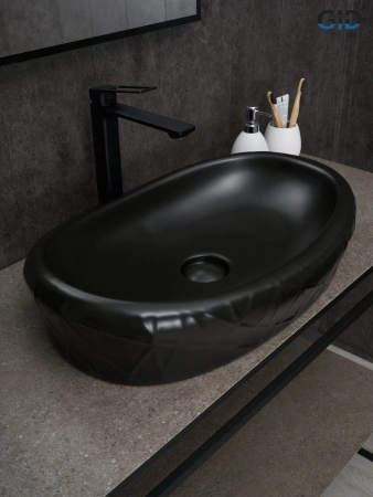 Накладная раковина GID Bm777 53357 60x39 черная матовая фото