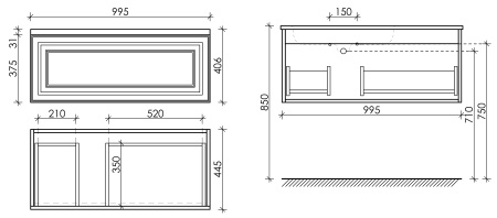 Тумба под раковину Sancos Very VR100LCE Beige Soft фото