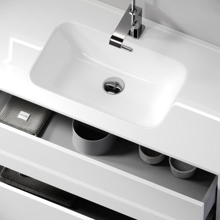 Тумба под раковину Sancos Urban UR100W белый глянец фото