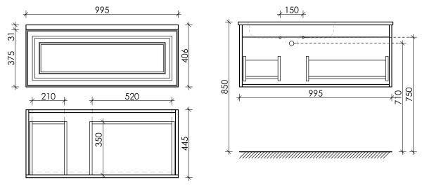 Тумба под раковину Sancos Very VR100LCE Beige Soft фото
