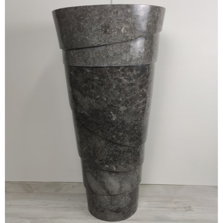 Напольная раковина из мрамора Indo Pedestal Grey Spiral MN-394 фото