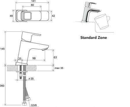 Смеситель для раковины Ravak 10° TD 012.00 X070064 фото