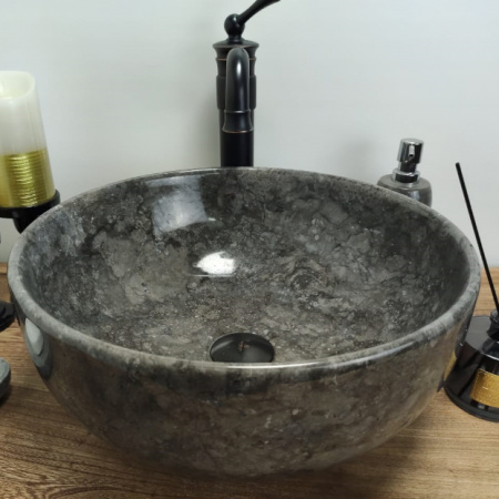 Раковина из мрамора Indo Bowl Black Small BM-00350 фото