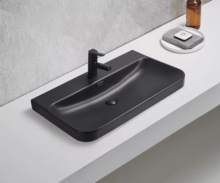 Встраиваемая раковина GID Bm9580s 81x46 черная матовая фото