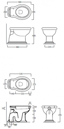 Унитаз приставной Simas Lante LA01 вертикальный выпуск фото