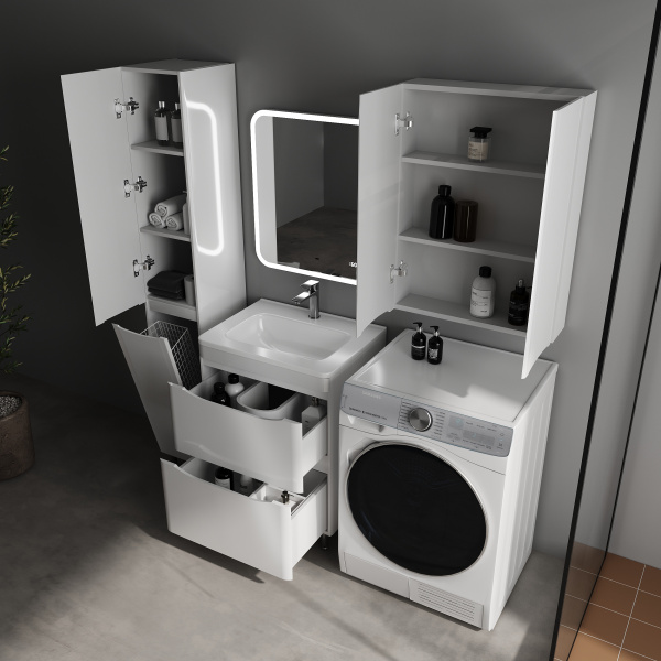 Шкаф подвесной Style Line Бергамо мини СС-00002508 антискрейтч, белый глянец фото