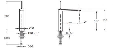 Высокий смеситель для раковины Jacob Delafon Composed E73053-ND-CP фото
