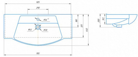 Раковина Opadiris Kirovit Монро 95 4630055550531 фото