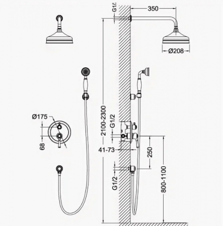 Душевая система скрытого монтажа Timo Arisa SX-5319/00SM фото