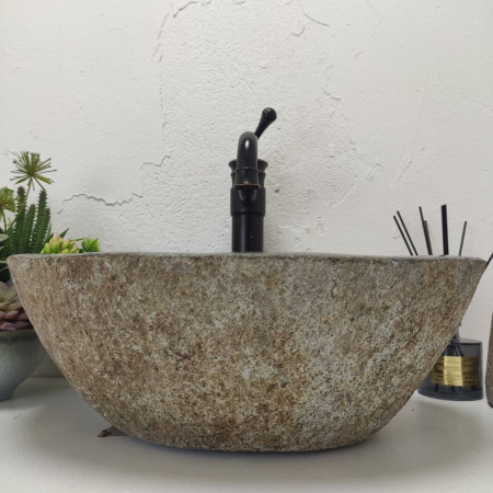 Накладная раковина из речного камня RS01523 (46*33*15) 40S фото