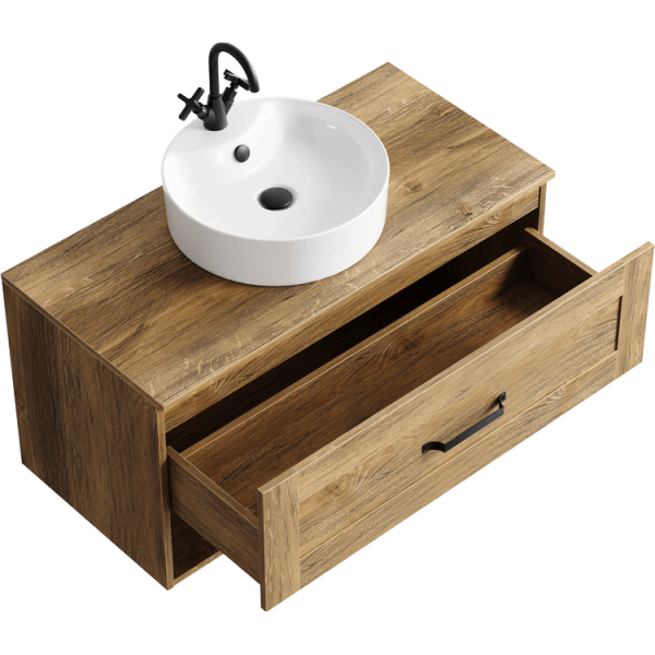 Тумба под раковину подвесная Aqwella Craft 100 CRF0110DB дуб балтийский фото