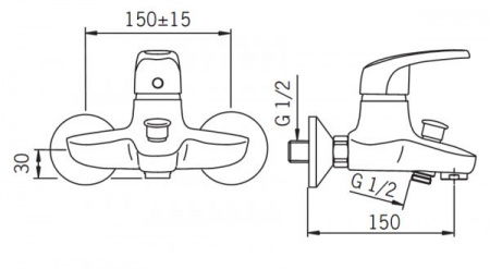 Смеситель для ванны с душем Oras Safira 1040U фото