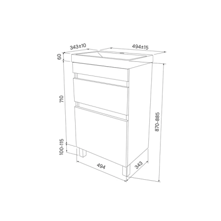 Тумба с раковиной напольная Iddis Zodiac 50 ZOD5ABFi95K белая/под дерево фото