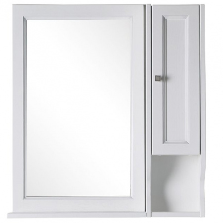 Зеркало со шкафчиком ASB-Woodline Гранда 11483+11485 белое фото