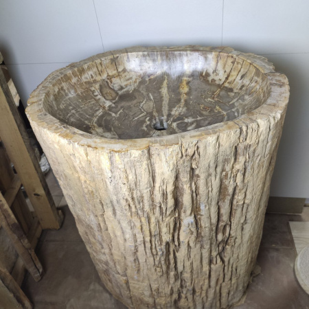 Раковина напольная из окаменелого дерева ODN-01499 (68*55*90) фото