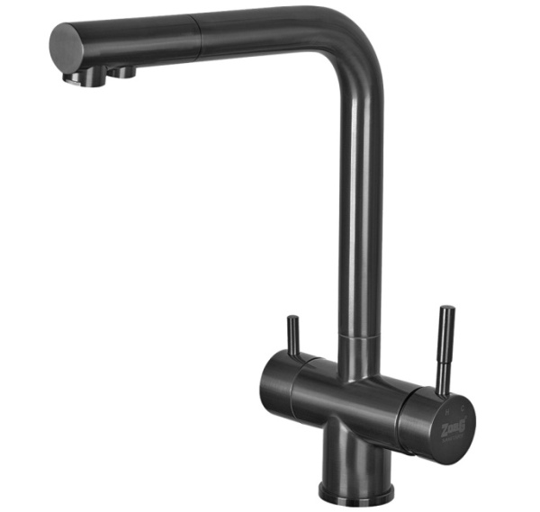 Смеситель для кухни с фильтром для воды Zorg Inox SZR-7039 GRAFIT фото