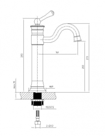 Высокий смеситель для раковины Timo Adelia 6011/04F черный антик фото