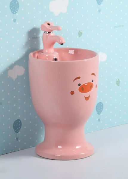 Напольная детская раковина Gid Nb193-PK 37x37 69911 розовая фото