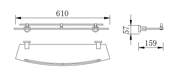 Полка стеклянная Rush Victoria VI71620 фото