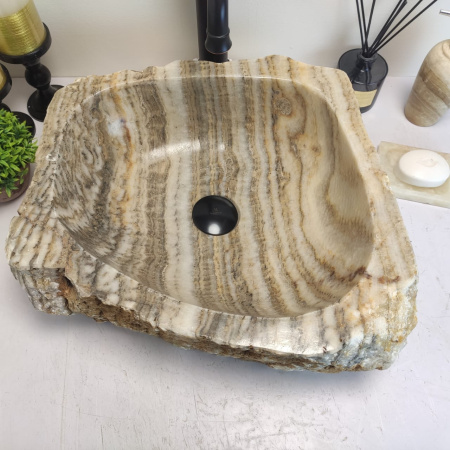 Накладная раковина из оникса Erozy Grey EO-00655 (45*43*15см) фото