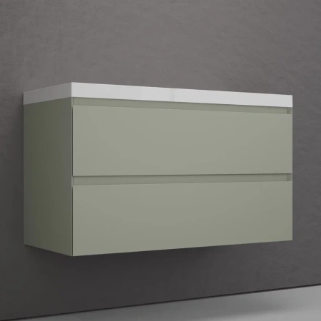 Тумба подвесная под раковину Style Line Манхэттен 100 ЛС-00002358 олива фото