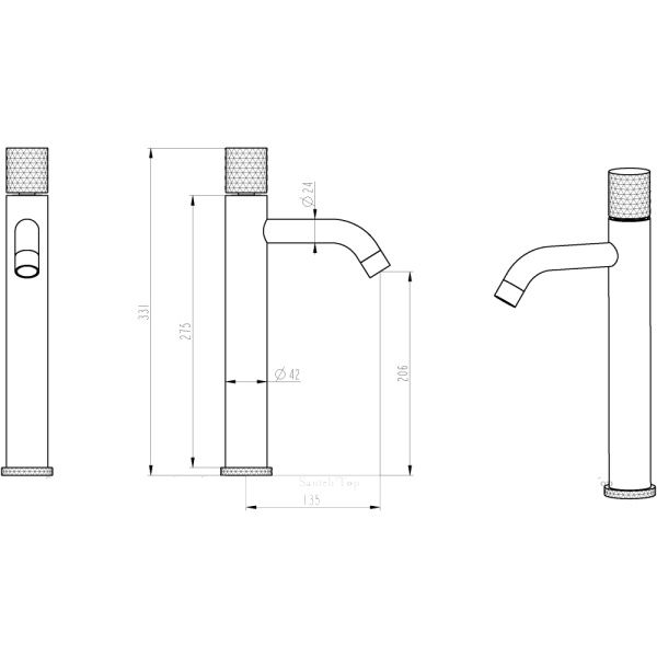 Высокий смеситель для раковины Boheme Stick 122-CRB фото