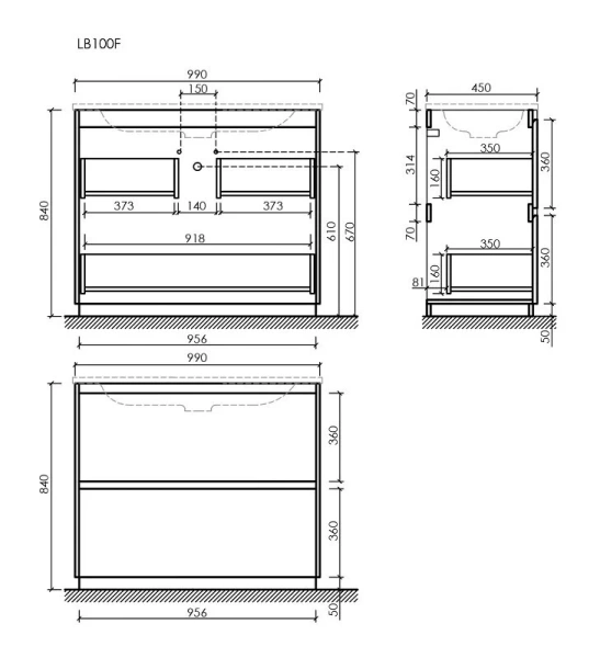 Тумба под раковину Sancos Libra Floor LB100FECH дуб чарльстон фото