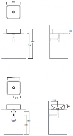 Накладная раковина Simas Flow FL11bi 43 см фото