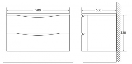 Тумба под раковину BelBagno Smile BB900TVC/BL 90 см фото