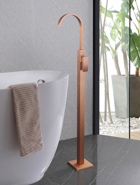 Напольный смеситель для раковины Abber Wasserfall AF8640MRG розовое золото матовое фото