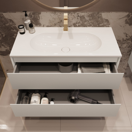 Тумба под раковину Vincea Welle 100 VMC-2WL100MW M.White Soft-touch фото