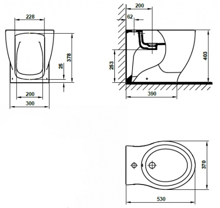 Биде напольное Gala Klea 33360 фото