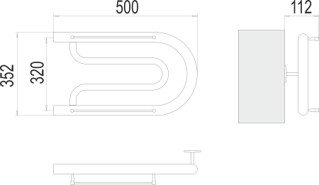 Водяной полотенцесушитель Фокстрот 1" БШ 320х500 Terminus 4620768881015 фото