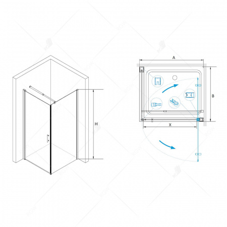 Душевой уголок RGW Leipzig LE-33 06123388-11 80x80 фото